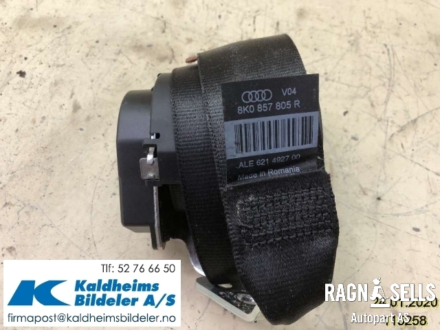Sikkerhetsbelte bak høyre til Audi A4 2007-2014 (Type IV) (B8) (B8) (8K0857805R|ALE621492700)