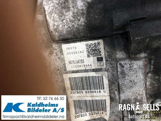 Girkasse automat til Peugeot 508 2011-2014 (Type I, Fase 1) (9676144780|96 761 447 80)