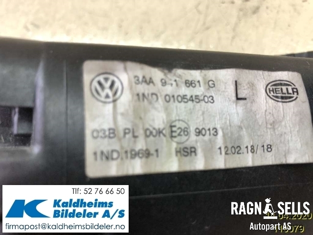 Tåkelykt høyre foran til VW Passat 2011-2015 (B7) (B7) (3AA941661G|)