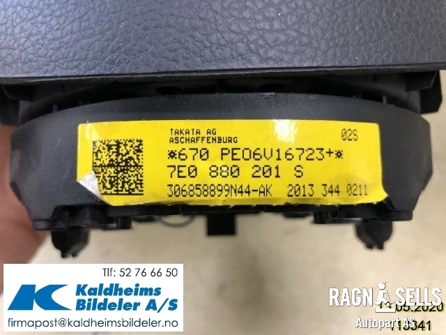 Airbag rattpute til VW Transporter / Caravelle 2009-2015 (Fase 2) (T5) (T5) (7E0880201S|)