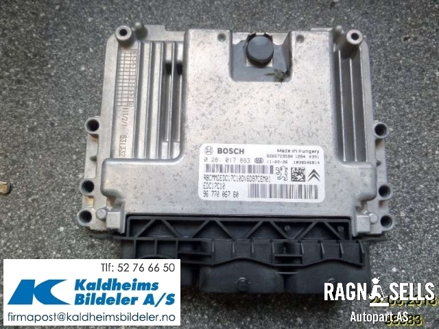 Styreenhet motor til Citroën Berlingo 2008-2015 (Type II, Fase 1)  (9677006780|9663123280|0281017863)