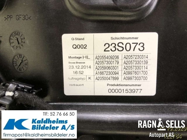 Ruteheis til Mercedes C-Klasse 2014-2018 (Fase 1) (W205) (W205) (A2055409006)
