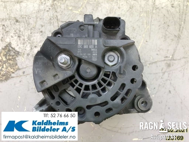 Dynamo til Škoda Superb 2008-2015 (Type II) (03C903023A|03C 903 023 A|0124525093)