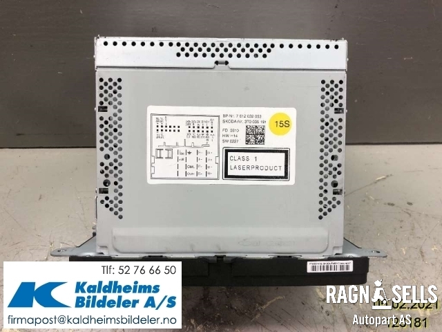 Bilstereo navigasjon til Škoda Superb 2008-2015 (Type II) (3T0035191|3T0 035 191 A|)
