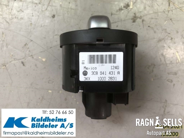 Bryter lys til VW Scirocco 2008-2013  (3C8941431A|3C8 941 431 A|)