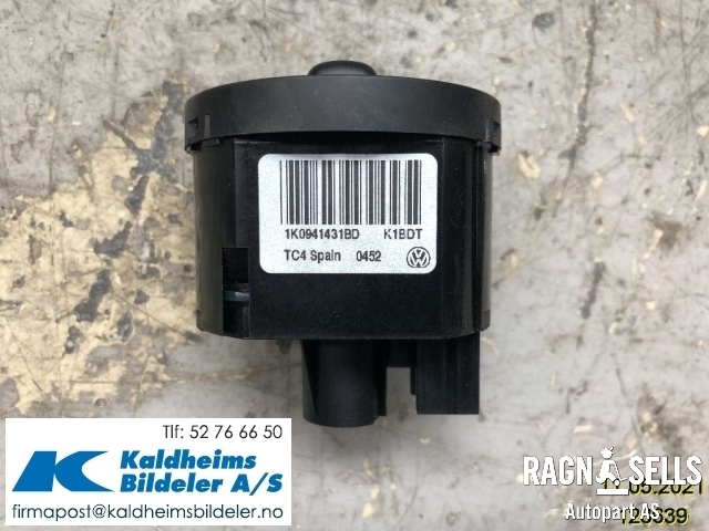 Bryter lys til VW Caddy 2010-2015 (Type III, Fase 2)  (1K0941431BD|1K0 941 431 BD|K1BDT)