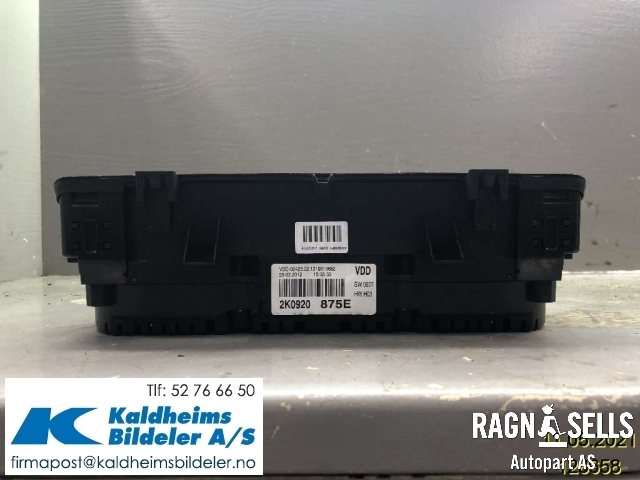 Speedometer til VW Caddy 2010-2015 (Type III, Fase 2)  (2K0920875E|2K0 920 875 EX|1219015682)