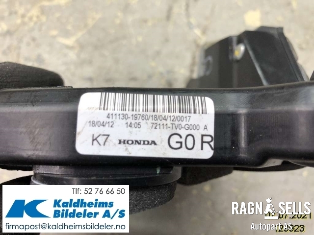 Dørlås låskasse til Honda Civic 2012-2015 (Type IX, Fase 1) (72111TV0|72111-TV0|411130-19760)