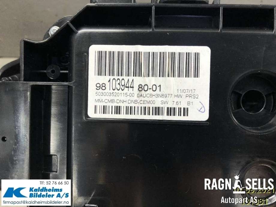 Instrumentpanel til Peugeot 3008 2016-->> (Type II) (981039448001|98 103 944 80)