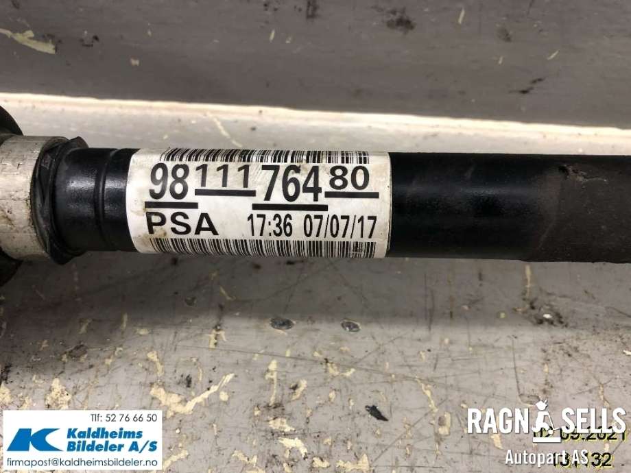 Drivaksel høyre foran, diesel/automat til Peugeot 3008 2016-->> (Type II) (98 111 764 80)