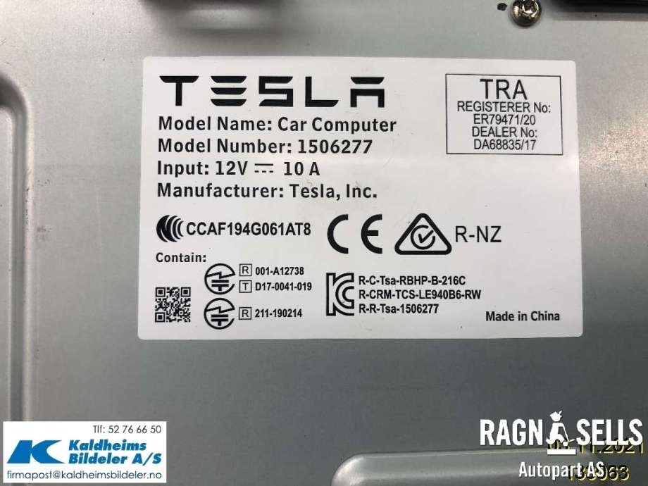 Bilstereo diverse til Tesla Model 3 2018-2023 (Fase 1) (1566786-01-E||1506277)