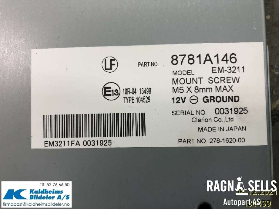 Styreenhet diverse til Mitsubishi Outlander 2012-2015 (Type III, Fase 1)  (8781A146|)