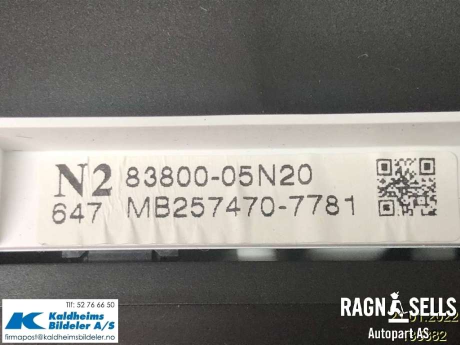 Speedometer til Toyota Avensis 2009-2015 (Type III, Fase 1)  (83800-05N20|)