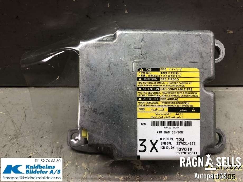 Airbag elektronikk til Toyota Avensis 2009-2015 (Type III, Fase 1) (89170-05311|)