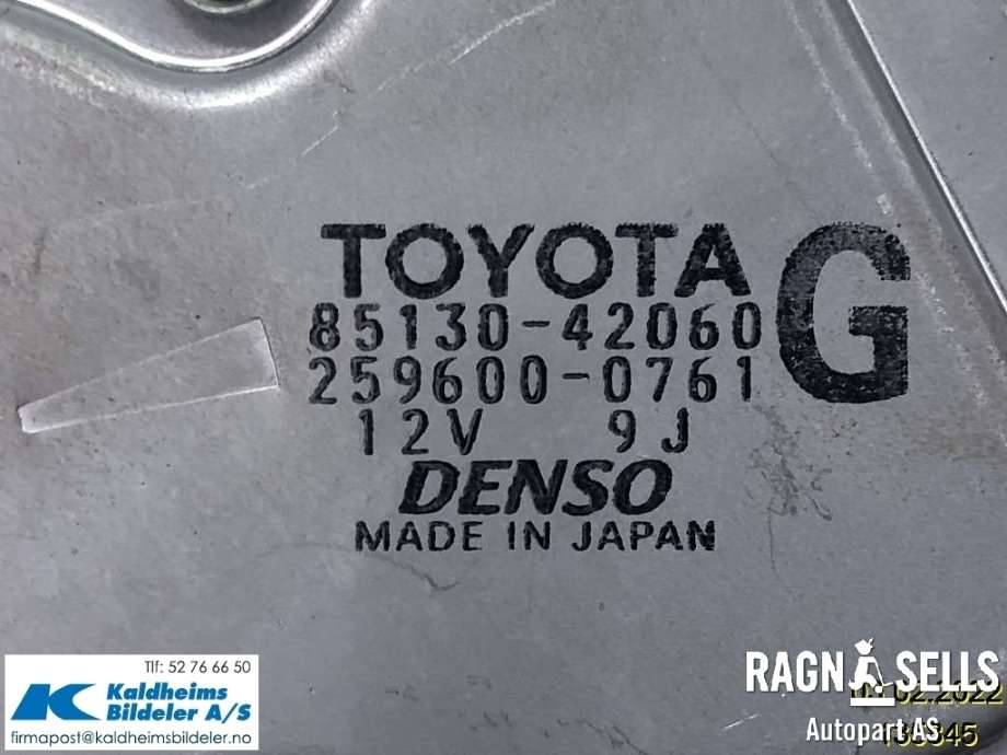 Viskermotor bakrute til Toyota RAV4 2006-2009 (Type III, Fase 1)  (8513042060|)