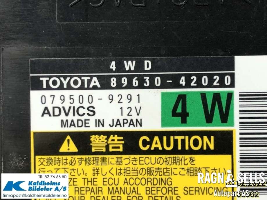 Styreenhet diverse til Toyota RAV4 2006-2009 (Type III, Fase 1)  (89630-42020|079500-9291)