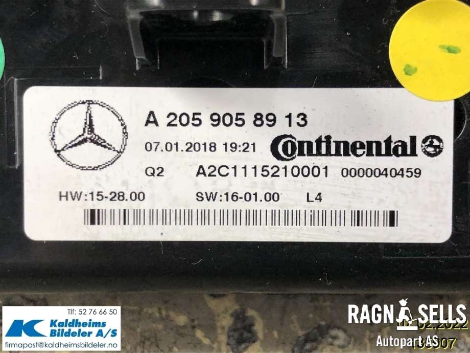 Varmeapparat betjening til Mercedes GLC 2015-2022 (X253) (X253) (A 205 905 89 13|)