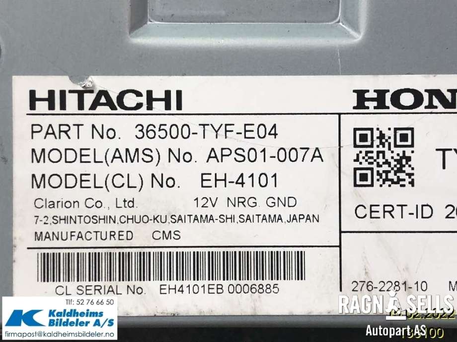 Styreenhet diverse til Honda e 2020-->> (36500-TYF-E04||EH-4101)