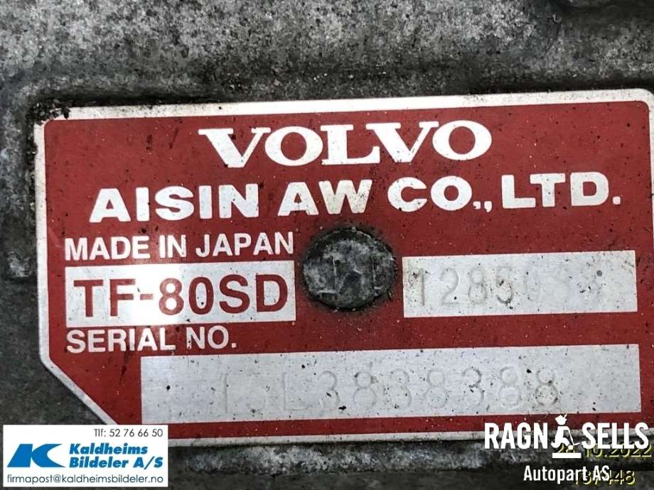 Girkasse automat til Volvo V60/V60 CC 2013-2018 (Type I, Fase 2)  (TF-80SD|36050600)