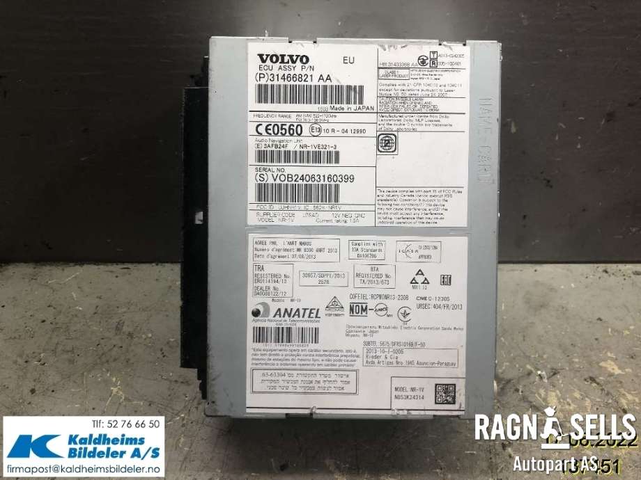Bilstereo navigasjon til Volvo V60/V60 CC 2013-2018 (Type I, Fase 2) (31466821AA|36050657)
