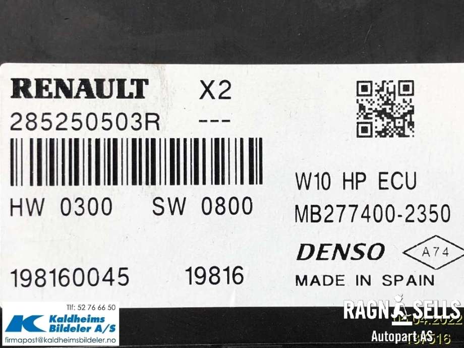 Styreenhet diverse til Renault Zoe 2013-2019 (Fase 1)  (285250503R|MB2774002350)
