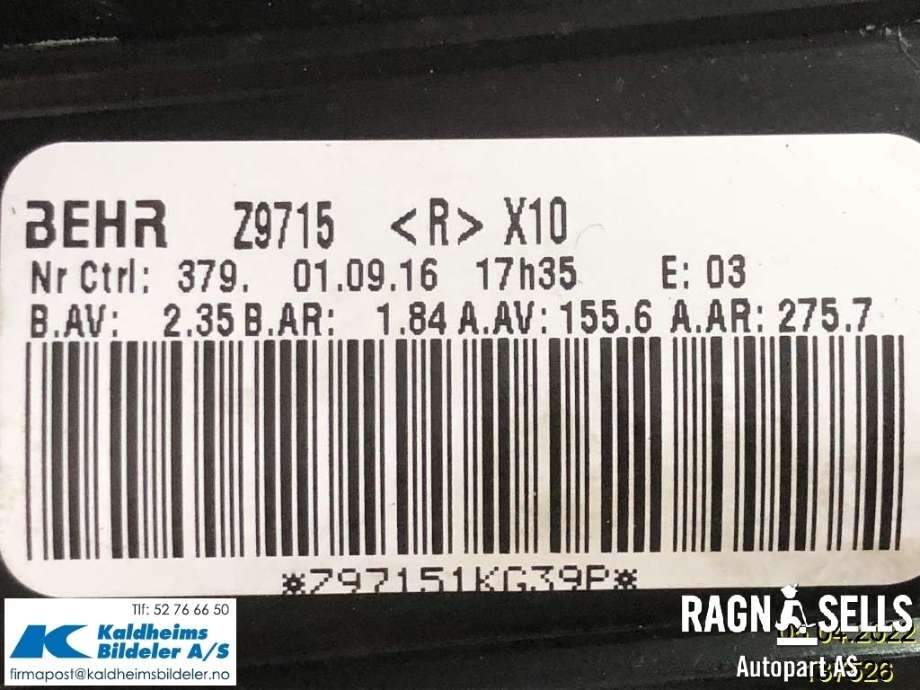 Varmeapparat motor til Renault Zoe 2013-2019 (Fase 1)  (299N46092R|Z9715|)