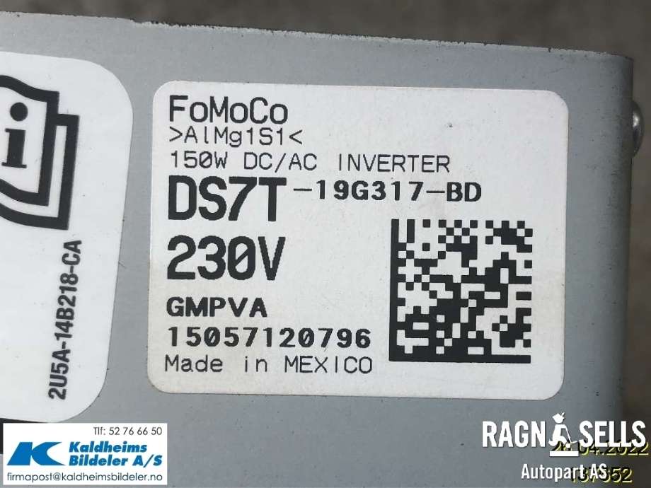 Inverter elbil til Ford Mondeo 2014-2019 (Type V, Fase 1) (DS7T-19G317-BD|DS7T-19G317-BF)