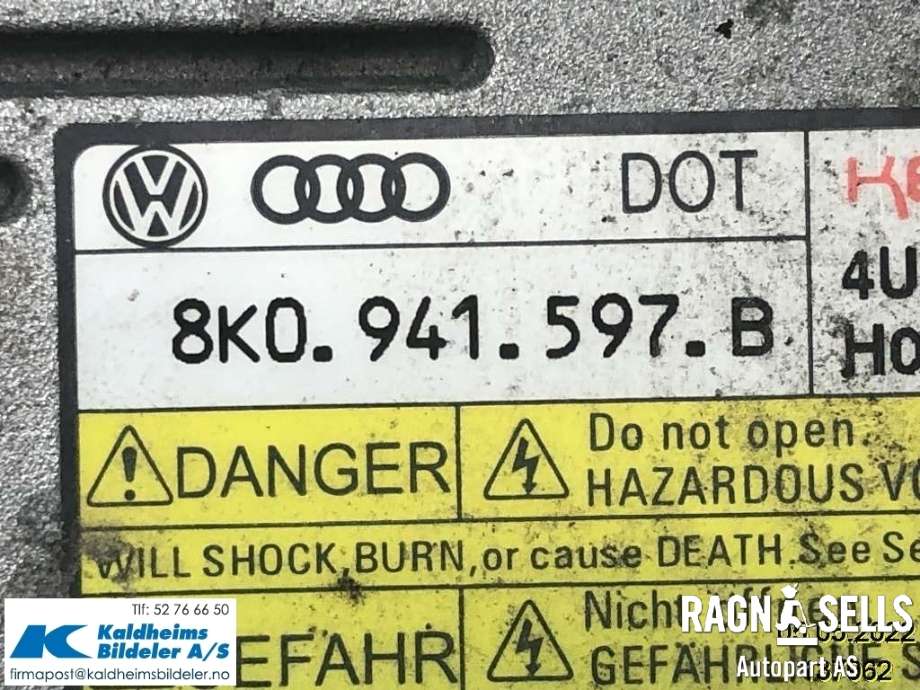 Styreenhet xenon/ballast til Audi A3 2012-2016 (Type III, Fase 1)  (8K0 941 597 B)