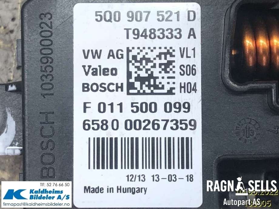 Varmeapparat motstand til Audi A3 2012-2016 (Type III, Fase 1)  (VALEO / BOSCH|5Q0 907 521 A|5Q0 907 521 D|)