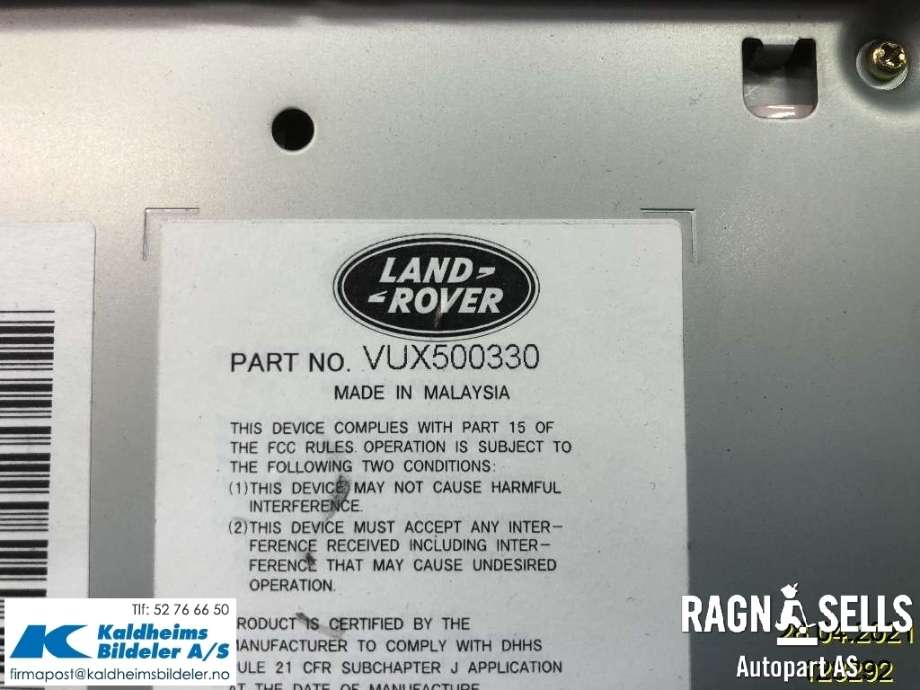 Bilstereo til Land Rover Discovery 2005-2009 (Type III) (VUX500330|LR006327|AL050503206)