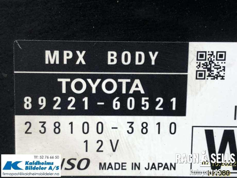 Styreenhet diverse til Toyota Land Cruiser 150 2014-->> (Fase 2) (89221-60521|892206HX81)