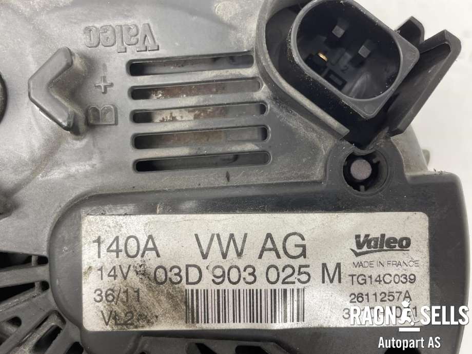 Dynamo til VW Polo 2009-2014 (Type V, Fase 1) (VALEO|03D903025M|03D903025MX|03E903023A|TG14C039|2611257A|311004021|)