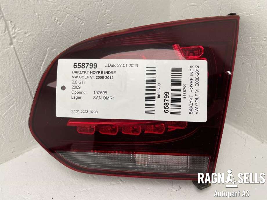 Baklykt høyre indre til VW Golf VI 2008-2012  (04547375|)