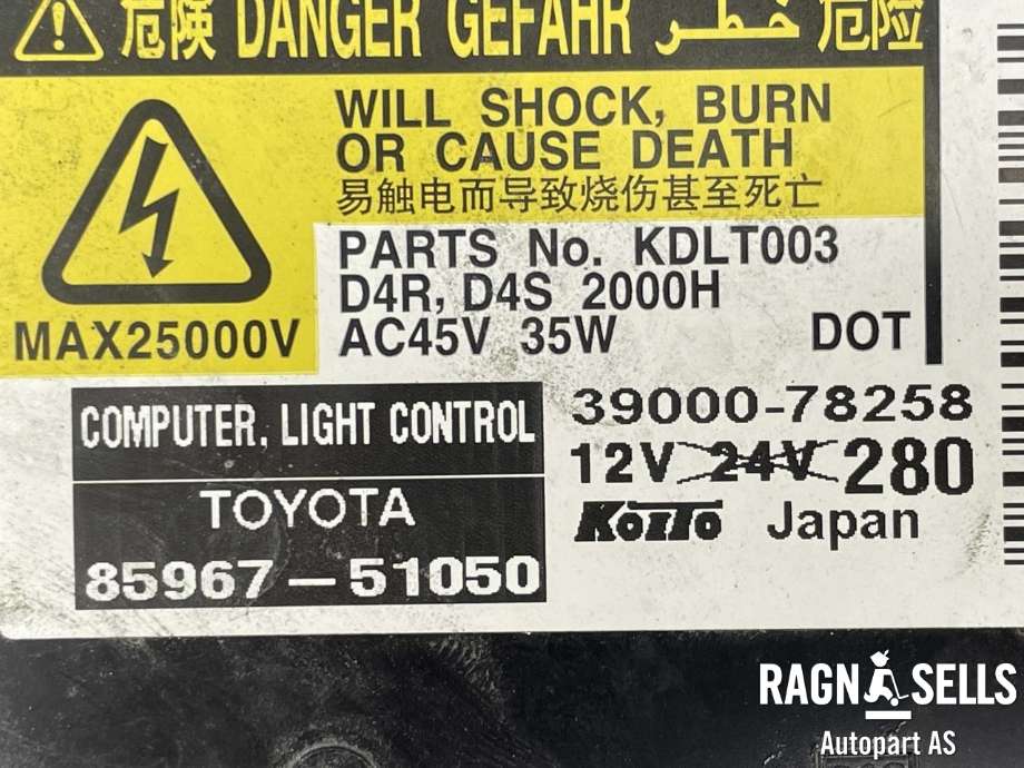 Styreenhet xenon/ballast til Toyota Avensis 2009-2015 (Type III, Fase 1)  (3900078258|8596751050|)