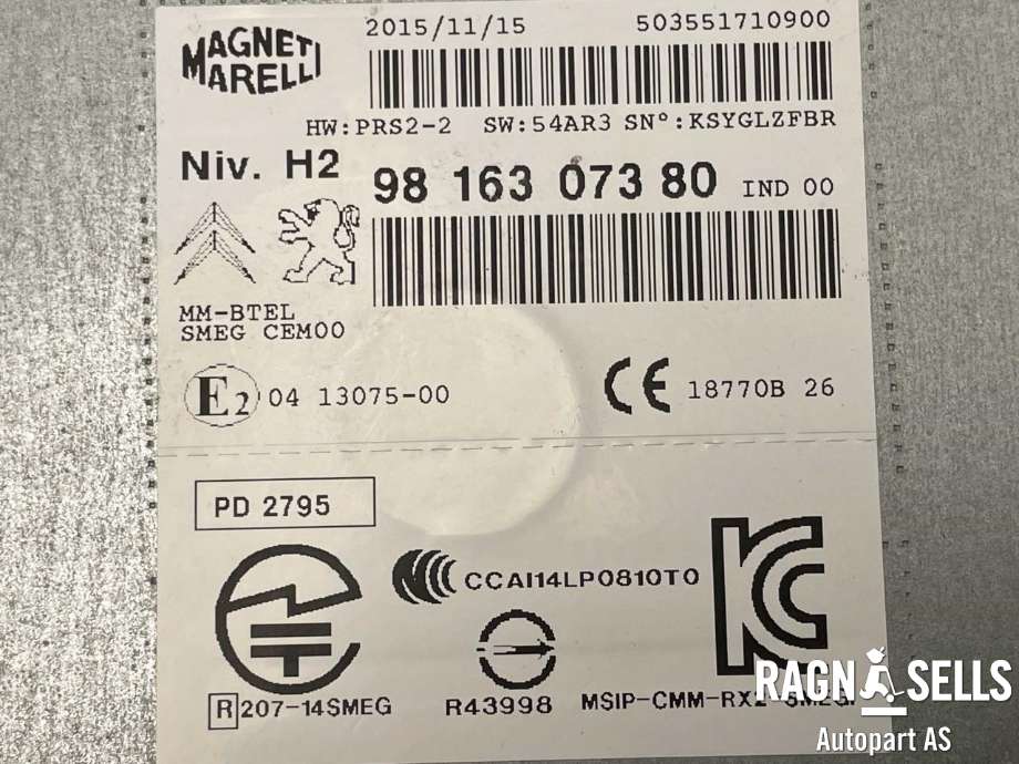 Bilstereo til Peugeot 308 2013-2021 (Type II)  (9816307380|)