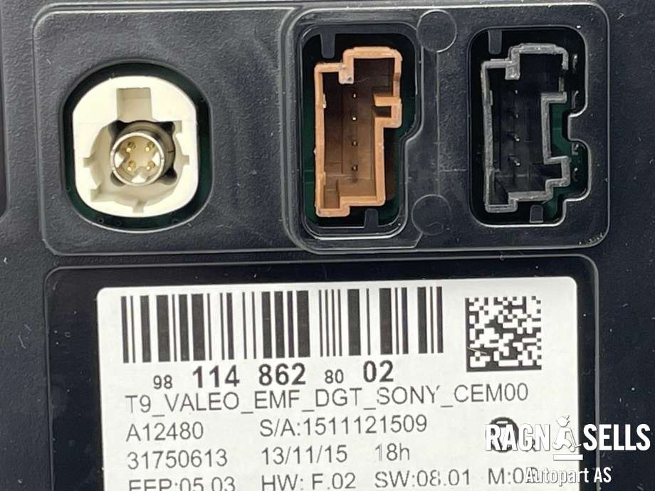 Bilstereo navigasjon skjerm til Peugeot 308 2013-2021 (Type II)  (VALEO|981148628002|31750613||98 114 862 80)