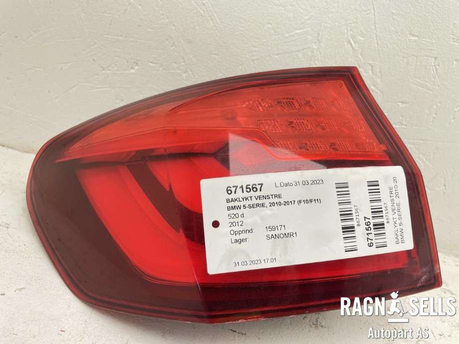 Baklykt venstre ytre til BMW 5-Serie 2010-2017 (F10/F11) (F10/F11) (63 21 7 203 233|)