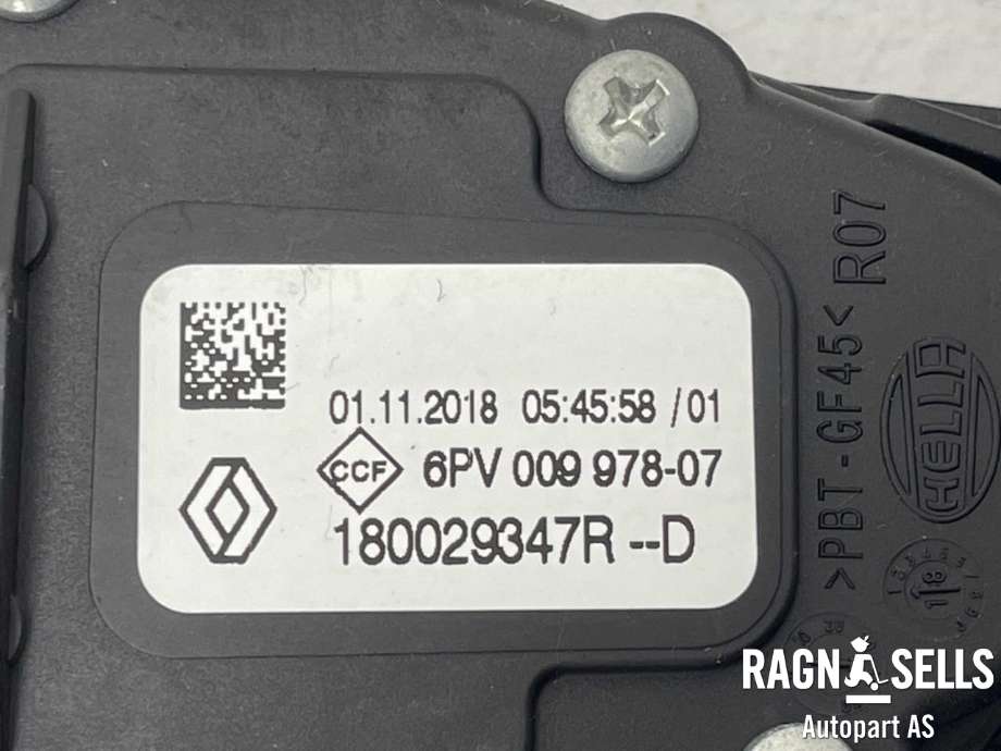 Pedal gass til Renault Clio 2016-2019 (Type IV, Fase 2)  (HELLA|180029347R|6PV00997807|)