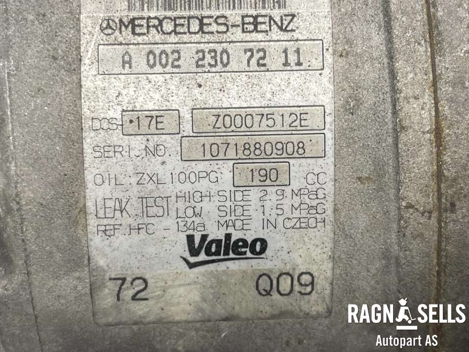 Aircondition kompressor til Mercedes Sprinter 2006-2013 (Fase 1) (906) (906) (VALEO|A0022307211|A 906 830 24 01|A0002302811|A0002305111|A0002308011|A0002308511|A0002308811|A0012301411|A0012301711|A0012301911|A0012302811|A0012302911|A0012304111)
