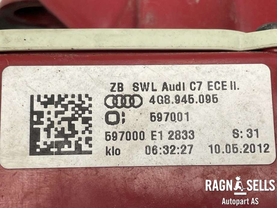 Baklykt venstre ytre til Audi A7 2010-2014 (Type I, Fase 1)  (4G8 945 095|)