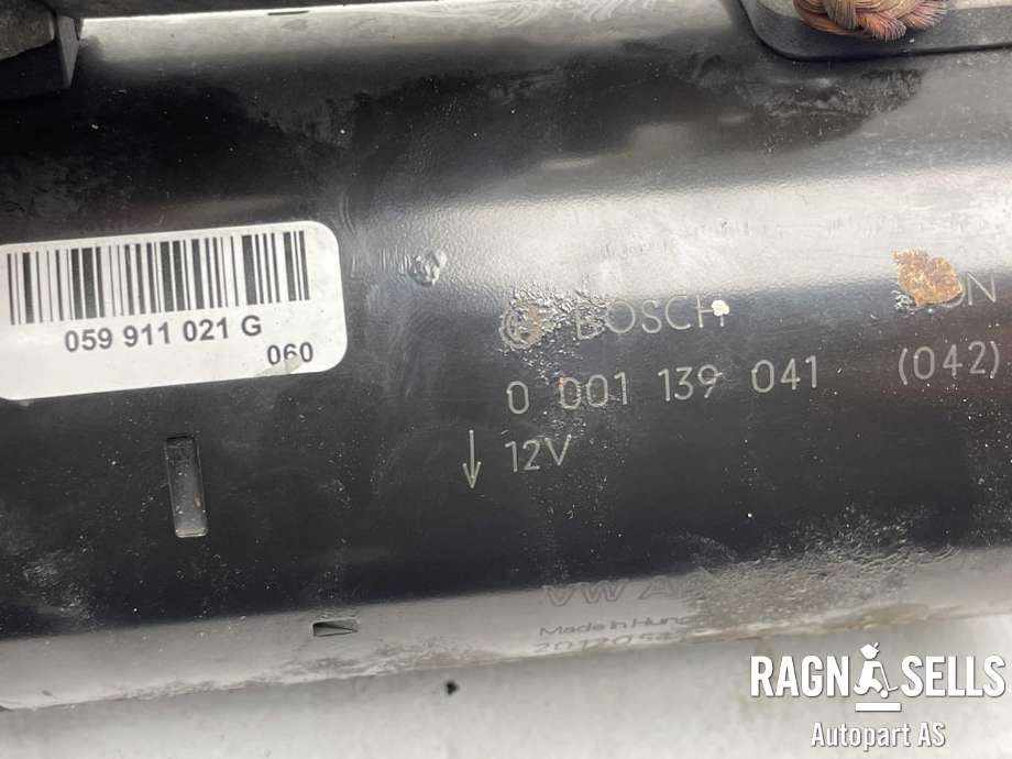 Starter diesel til Audi A7 2010-2014 (Type I, Fase 1)  (BOSCH|059911021G|0001139041|059 911 021 K|059 911 021 F|059 911 021 FX|059 911 021 GX|059 911 021 KX|)