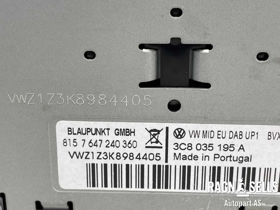 Bilstereo, med DAB til VW Scirocco 2008-2013  (3C8035195A|7647240360|3C8 057 195 AX|)