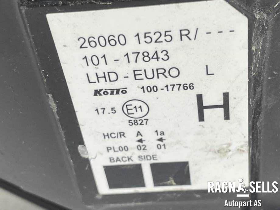 Frontlykt venstre halogen til Renault Kangoo 2008-2021 (Type II)  (260601525 R|101-17843|)