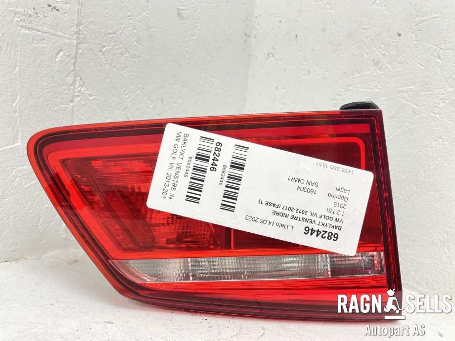 Baklykt venstre indre til VW Golf VII 2012-2017 (Fase 1)  (510 945 093 K|)