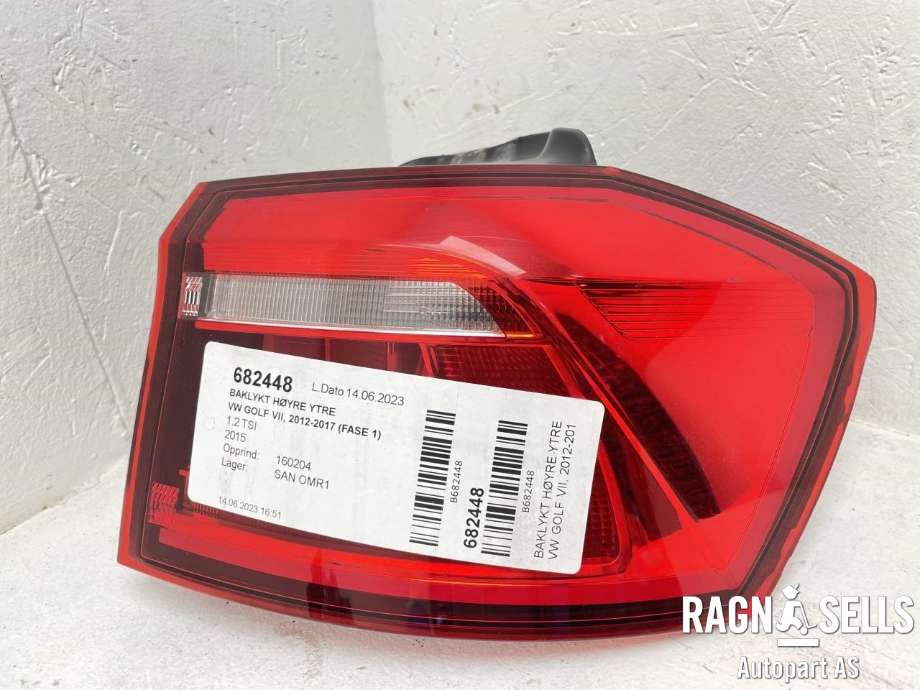 Baklykt høyre ytre til VW Golf VII 2012-2017 (Fase 1) (510945096R|510 945 096 AE|)