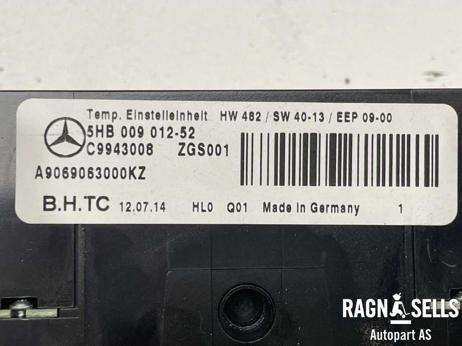Varmeapparat betjening til Mercedes Sprinter 2013-2018 (Fase 2) (906) (906) (A 906 906 30 00|5HB00901252|C9943008|)