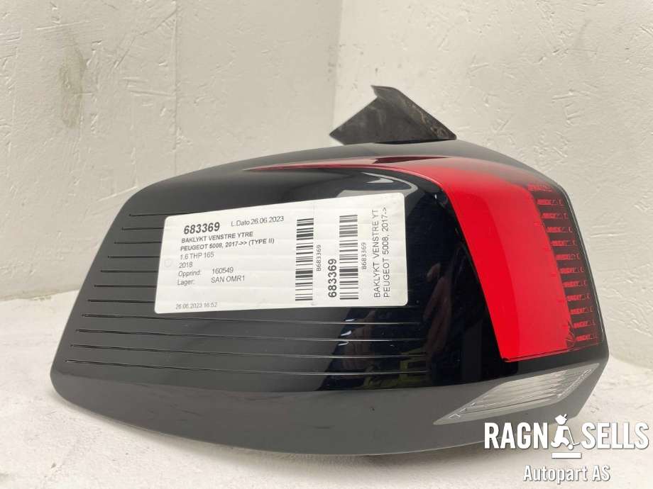 Baklykt venstre ytre til Peugeot 5008 2017-->> (Type II) (98 110 280 80|)