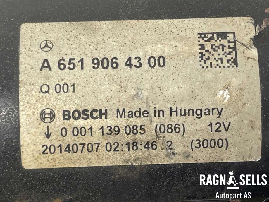 Starter diesel til Mercedes Sprinter 2013-2018 (Fase 2) (906) (906) (A6519064300|0001139085|)