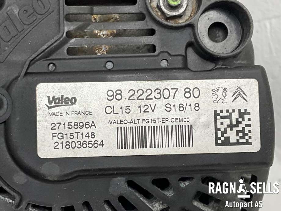 Dynamo til Peugeot 5008 2017-->> (Type II) (VALEO|9822230780|2715896A|FG15T148|1623069280|1650403780|9678731280|9831731780|16 482 341 80|16 230 692 80)