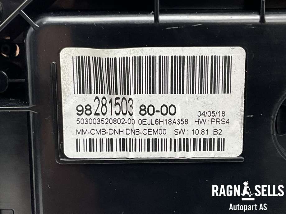Speedometer til Peugeot 5008 2017-->> (Type II) (982815038000|98 281 503 80|)